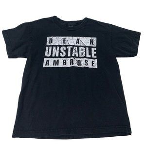 WWE Authentic Dean Ambrose Unstable TShirt  Youth Size M Black White Graphic Tee